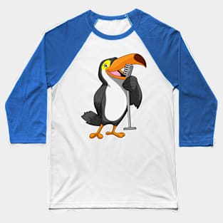 Toucan at Music with Microphone Baseball T-Shirt